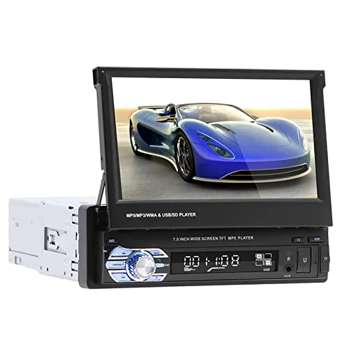 VBESTLIFE Bluetooth Auto Stereo, 7 in Auto MP5 Lettore Video Singolo DIN Auto Lettore multimediale, Supporto Ape, FLAC, WAV, Formati Dis