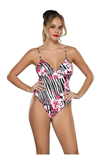 F**K Costume da Bagno Donna Monokini FK23-1563U Bianco