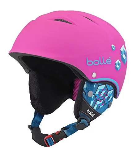 bollé B-Free, Casco da Sci Bambine e Ragazze, Soft Neon/Pink Blocks, 53-57 cm