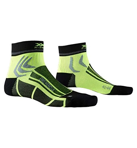 X-Socks Bike Hero Ultra Light Socks Calze da ciclista uomo donna Socks Calze Calzini, Unisex – Adulto, Opal Black/ Phyton Yellow, 42-44