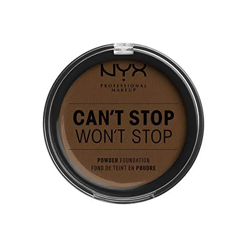 NYX Professional Makeup Can't Stop Won't Stop Fondotinta Full Coverage in polvere, Finish Matte, Shine Control, Lunga tenuta, Tonalità: Walnut