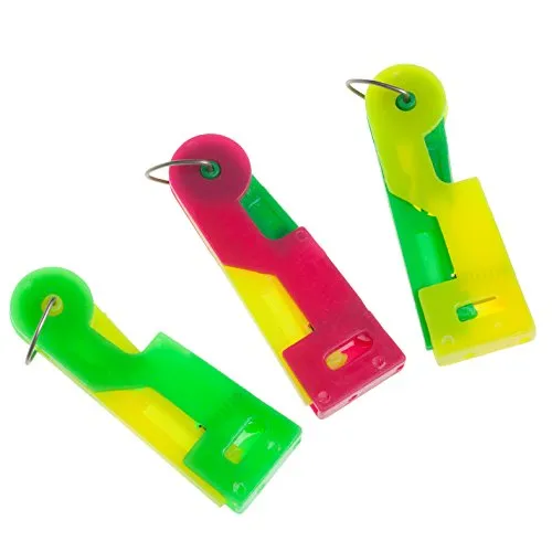 Ausilio per filettatura: 3 x infila-ago automatico (per macchina da cucire e a mano) in plastica nei colori verde, giallo e rosa