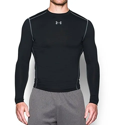 Under Armour, CG Armour Crew 1265650, Maglia A Maniche Lunghe, Uomo, Nero (Black/Steel 001), XL