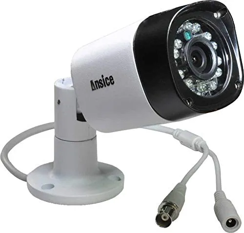 Ansice - Telecamera di sicurezza per esterni o sorveglianza domestica, grandangolo 3,6 mm, 1000TVL CMOS con IR-CUT, diurna e notturna, luci LED infrarossi con custodia inclusa