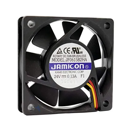 Jamicon Ventola 60mm 60x60x15 JF0615B2HA 24V DC 0,13A 3,12W Air Fan 60 mm 6 cm 3 Fili (+/-/Sensore) Raffreddamento