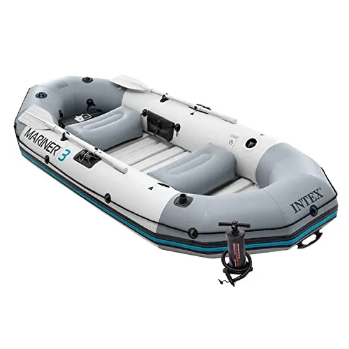 Intex Mariner 3 Inflatable Dinghy 3 Man Boat with Aluminium Oars and Pump