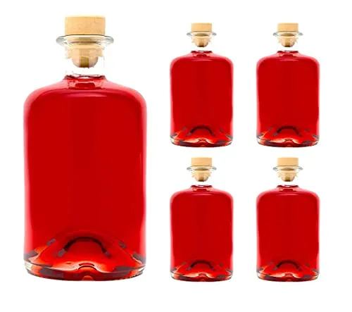 slkfactory, bottiglie di vetro vuote per vino, liquori, aceto, olio o da farmacia (500 ml), Vetro, bianco, 4 pezzi