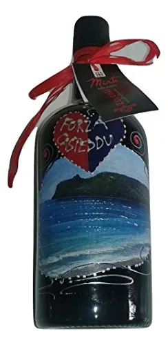 Mirto rosso Zelosu Sardegna 50cl bottiglia decorata a mano Forza casteddu
