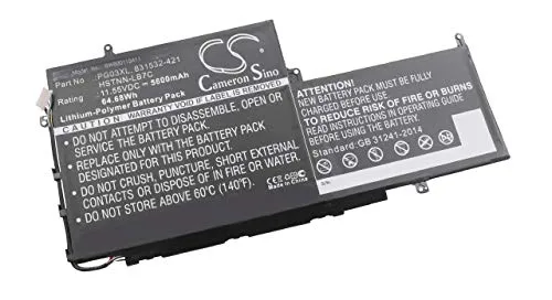 vhbw Litio-polimeri Batteria 5600mAh (11.55V) Nero per Laptop Notebook HP Spectre X360 15, X360 15 AP011DX, X360 15 AP011DX Convertible