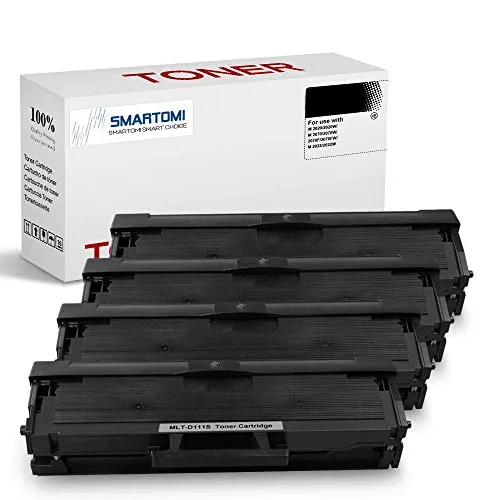 SMARTOMI, confezione da 4, cartucce toner nero MLT-D111S compatibili con Samsung MLTD111S per uso con stampanti Xpress serie SL- M2026 M2020 M2070 M2022 M2071 M2074 M2077 M2078