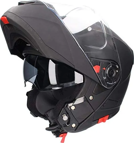 Generico CASCO SMK MODULARE GLIDE APRIBILE DOPPIA OMOLOGAZIONE P/J VARIE TG NERO OPACO