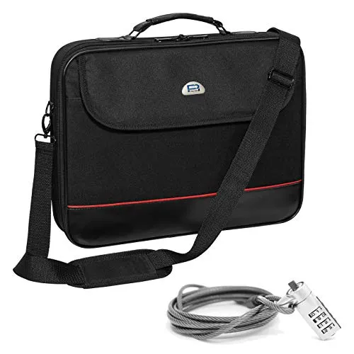PEDEA borsa per PC portatile "Trendline" Borsa per notebook fino a 18,4 pollici (46,7 cm) borsa con tracolla, incluso lucchetto notebook, nero