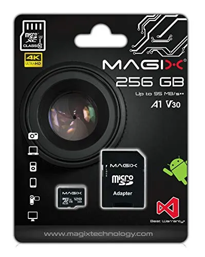 Micro SD Card 256GB Magix 4K Series Class10 V30 + SD Adapter up to 95MB/S
