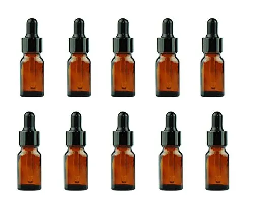 12 ambra 10ml olio essenziale bottiglie di vetro bottiglie vasetti ricaricabili trucco cosmetici campione bottiglia contenitore con vetro occhio contagocce olio essenziale per aromaterapia