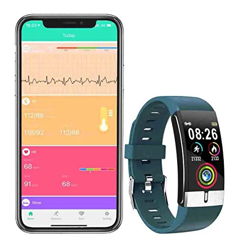 ECG e Orologio da Polso cardiofrequenzimetro PPG Orologio da Fitness per attività Fisica Fitness Tracker Step Counter Smart Braccialetto Schermo a Colori e IP67 Impermeabile Moda Uomo da Donna