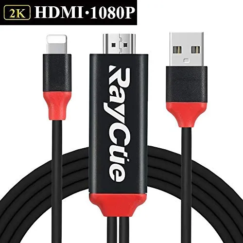 Cavo adattatore HDMI, connettore per cavo da 6,56FT Plug and Play digitale da AV a HDMI 1080P per X / 8Plus (Nero)