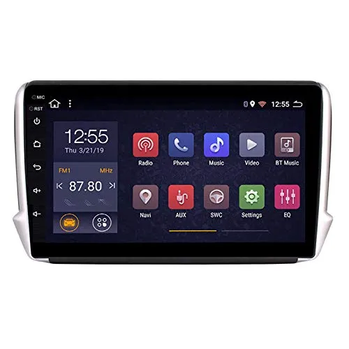 WY-CAR Android 8.1 8 Core Autoradio Multimedia per Peugeot 2008 208 2014-2018, Supporto Navigatore GPS ad Alta Definizione/DSP DVR USB WLAN/Bluetooth Vivavoce/Mirror Link
