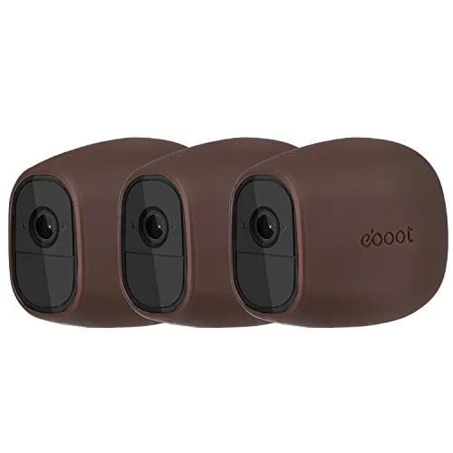 Copertura in Silicone Skin Protettive per Arlo Pro, Arlo Pro 2 Wireless Camera, Marrone Scuro, 3 Pezzi