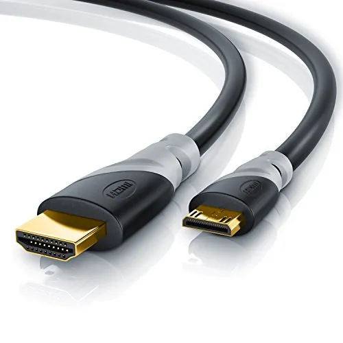 CSL - 2 m - Cavo Mini HDMI HDMI Tipo A - Standard 2.0 2160p 4K 3D - Tripla schermatura - Contatti Dorati - Cavo hdmi Fotocamera Professionale