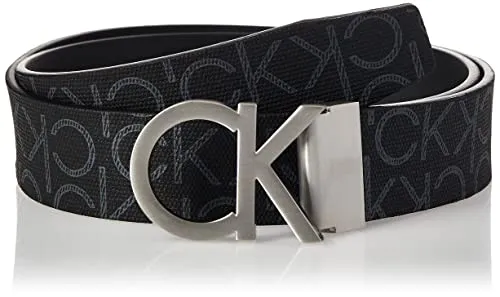 Calvin Klein CK Rev.adj. New Mono Belt 3.5cm Cintura, Nero (Black Monogram 0gj), Small (Taglia Produttore: 115) Uomo