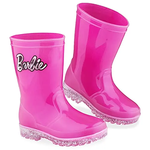 Barbie Stivaletti Da Pioggia Per Bambina, Stivali Gomma Impermeabili Antiscivolo, Wellington Per Bimba 23-31 (Rosa, numeric_31)