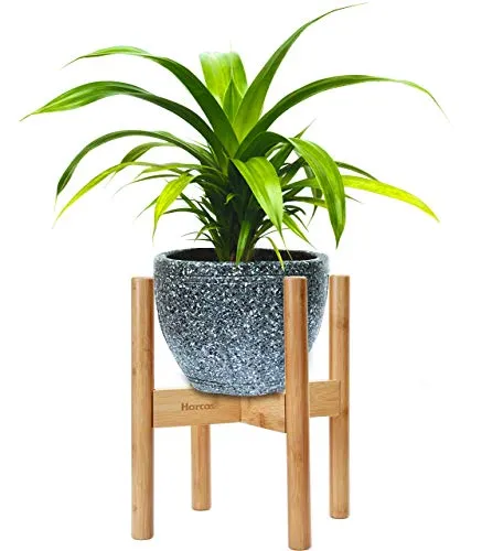 Supporto per Piante in Bamboo di Harcas. Regolabile per adattarsi a vasi per piante da 22 a 32 centimetri. Uso interno ed esterno. Accessorio per la casa Metà Secolo (pianta e vaso non inclusi)