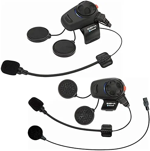Sena SMH5D-UNIV Auricolare e Interfono Bluetooth per Scooter e Motocicli con Kit Microfono Universale, Confezione Doppia, Nero, 2 pezzi