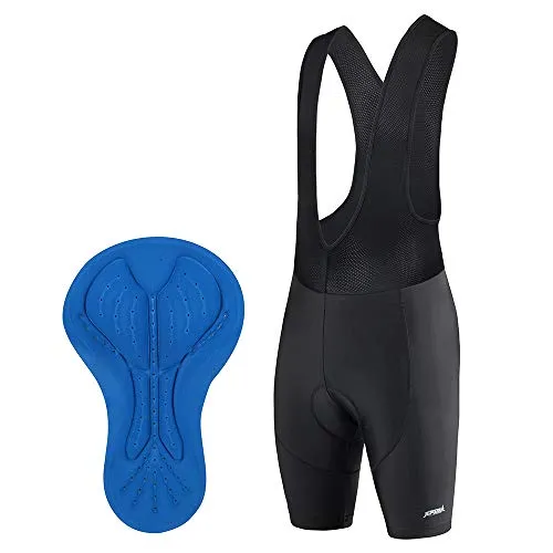 JEPOZRA Salopette Ciclismo Uomo Estiva Pantaloncini Bici Fondello Gel Pantaloni Imbottiti MTB Corti Salopette Bicicletta Professionale Bibshort (Nero, L)