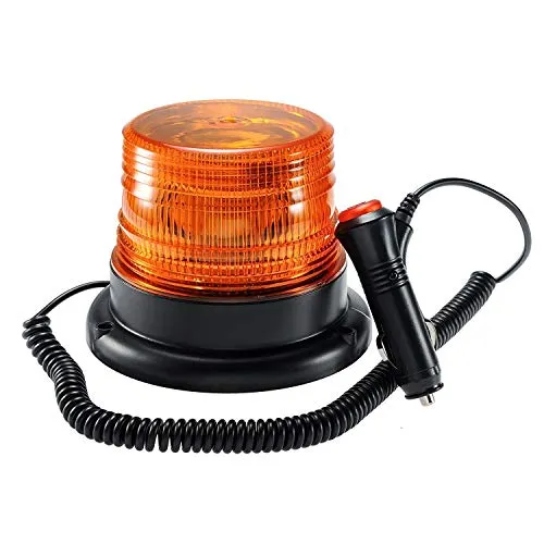 Luce LED stroboscopica lampeggiante di emergenza, ambrata e magnetica, per camion con spina accendisigari da 12-80V
