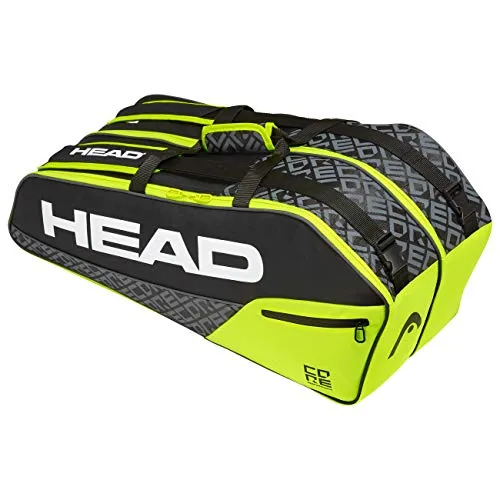 Head Core 6R Combi, Borsa per Racchetta Unisex Adulto, Nero/Giallo Neon