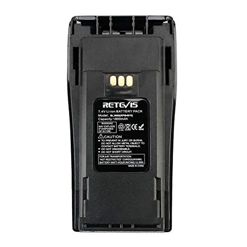 Retevis BL3688 Walkie Talkie Batteria agli Ioni di Litio 7.4V 1800mAh Compatibile con Ricetrasmettitore Motorola CP140 CP150 CP180 CP200 CP400 PR400 CP040 EP450 GP3188 GP3688 (1 Pezzo)