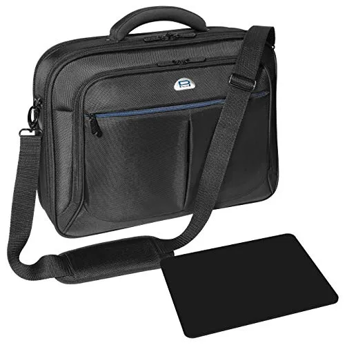 PEDEA borsa per PC portatile "Premium" Borsa per notebook fino a 17,3 pollici (43,9 cm) borsa con tracolla, incluso tappetino per il mouse, nero