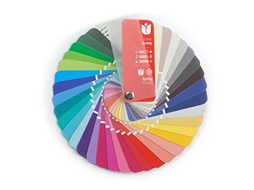 Campionario colori a ventaglio per collezione primavera-inverno (Clear / Bright Spring) con 35 colori per consulenza d?immagine