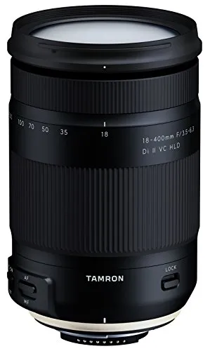 Tamron Obiettivo per Nikon, 18-400mm F/3,5-6,3 Di II VC HLD, Zoom Lock, Stabilizzatore d'immagine, Nero