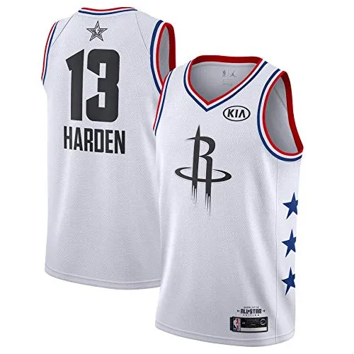 canottejerseyNBA James Harden - Houston Rockets #13, Basket Jersey Maglia Canotta, Swingman Ricamata, Abbigliamento Sportivo (S, Bianco all Star Game '19)