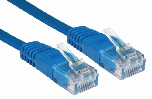 rhinocables Piatto di Rete Ethernet Cat5e Cavo Patch Low Profile RJ45 Cat 5 Internet Piombo (15m, Blu)