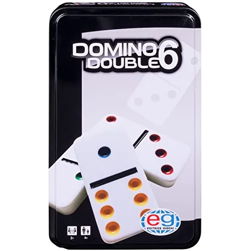 Editrice Giochi, giochi da tavolo classici Domino da viaggio, in confezione di metallo