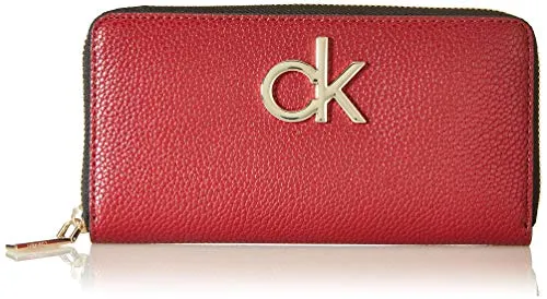 Calvin Klein Re-lock Lrg Ziparound - Borse a tracolla Donna, Rosso (Barn Red), 1x1x1 cm (W x H L)
