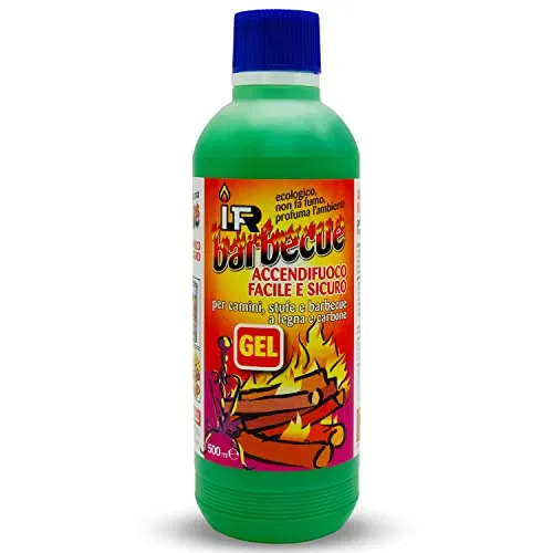 Rosselli INSTAGRILL Gel Accendifuoco Facile e Sicuro per camini, stufe e Barbecue 500 ml