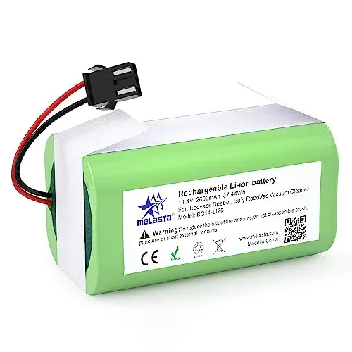 melasta 14.4V 2600mAh Li-ion Batteria di Ricambio Compatible IKOHS Netbot S14, S15, Lefant T700, Eufy RoboVac 11, 11S, 12, 15C,15C Max,15T,30,30C,35C, Deebot N79S N79, Conga Excellence 990 950 1090