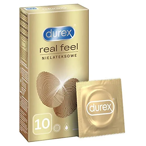 Durex Real Feel, Preservativi Senza Lattice, Sensazione Naturale di Contatto sulla Pelle (10)