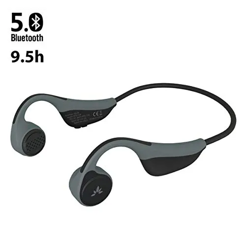 Avantree HS136 Bluetooth 5.0 Cuffie a conduzione ossea con microfono, auricolari senza fili lascia orecchio libero, per guardare la TV (nessun ritardo audio), per casa, ufficio e ciclismo