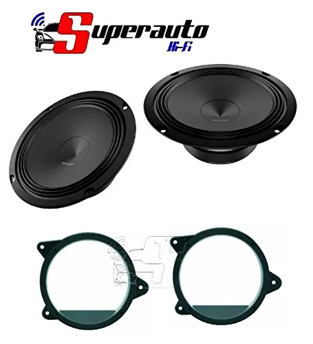 Audison AP 6.5 coppia di woofer 165mm, potenza RMS 70W a 4 Ohm set adattatori altoparlanti per PEUGEOT 207 predisposizione anteriore