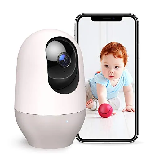 Baby Monitor, Nooie Telecamera di Sorveglianza WiFi,FHD 1080P 360° videocamera IP Interno Wireless con Visione Notturna, pet camera Audio Bidirezionale, Sensore di Movimento,Compatibile con Alexa