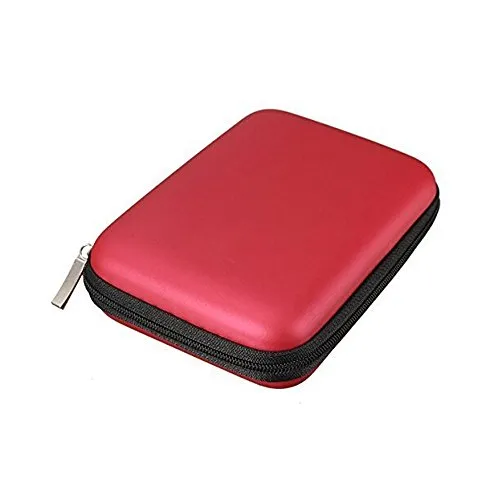 Access-Discount-Custodia rigida antiurto con cerniera, per hard disk esterni portatili da 2,5 " rosso