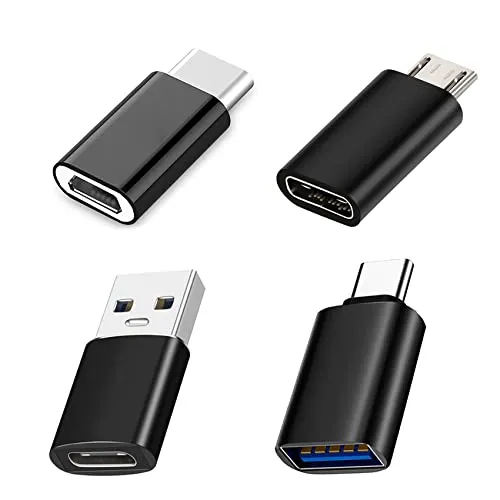 iZhuoKe Confezione da 4 Adattatore USB C, Adattatore Tipo-C a USB A, Adattatore USB C a Micro USB, Compatibile con MacBook Pro, Samsung Galaxy, Samsung,Google Pixel,Huawei,MacBook Pro