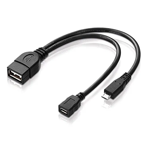 Adaptare 40228 Cavo adattatore USB OTG Connettore USB typ A Buchse zu USB Typ B Buchse + B Stecker, Nero