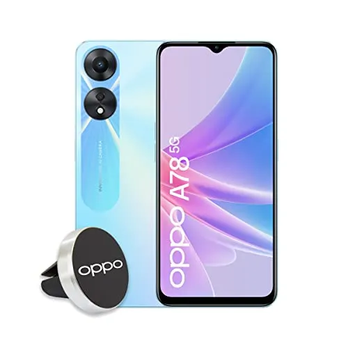 OPPO A78 5G Smartphone AI Doppia fotocamera 50+2MP, display 6.56” LCD HD+, batteria 5000mAh, RAM 8 GB + ROM 128 GB, Android 12 + supporto auto, [Versione Italiana], Glowing Blue