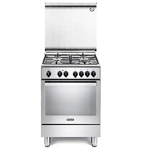 De Longhi PEMX64ED - Cucina a libera installazione con forno elettrico, 60x60 cm, colore inox
