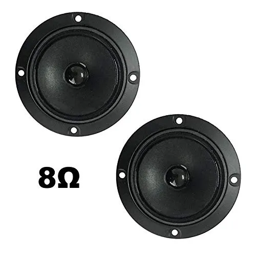 Coppia Tweeter Magnetici 10 Cm 100mm a Cupola da 25mm, Impedenza Nominale: 8 Ohm, Program Power: 100 Watt - RMS Power Max: 50 Watt